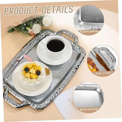 VALICLUD 1Pc Chic Metal Serving Tray Vintage Style Bread Container for Dining Room Kitchen Home Multi Purpose Tableware for Serving and Storage