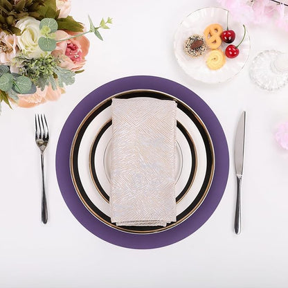 SHACOS 100 PCS Round Paper Placemats 13 inch Disposable Paper Place Mats for Dinner Wedding Birthday Party Festival Table Decoration Indoor Outdoor, Purple
