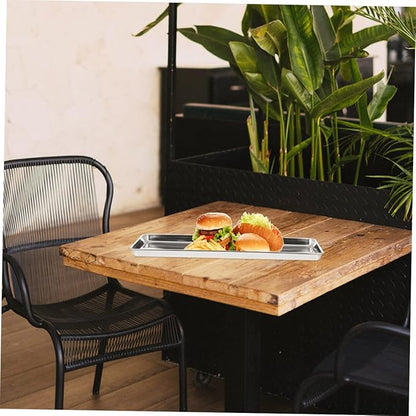 IMIKEYA Breading Trays Silver Platter Divided Serving Tray Stainless Steel Snack Plate Kitchen Essential