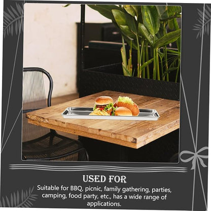 IMIKEYA Breading Trays Silver Platter Divided Serving Tray Stainless Steel Snack Plate Kitchen Essential