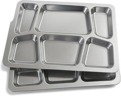 Prison-Style Stainless Steel “Mess Tray” – Mid-Century Classic, Set of 2