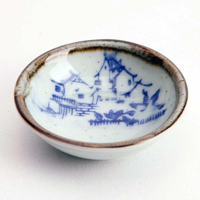 3 Pcs Dipping Bowls 2.7 Inch Vintage Ceramic Soy Sauce Dishes Chinese Stylish Side Dishes Round Mini Appetizer Plates for Serving Condiment Sushi Sauces Ketchup Salsa Snacks