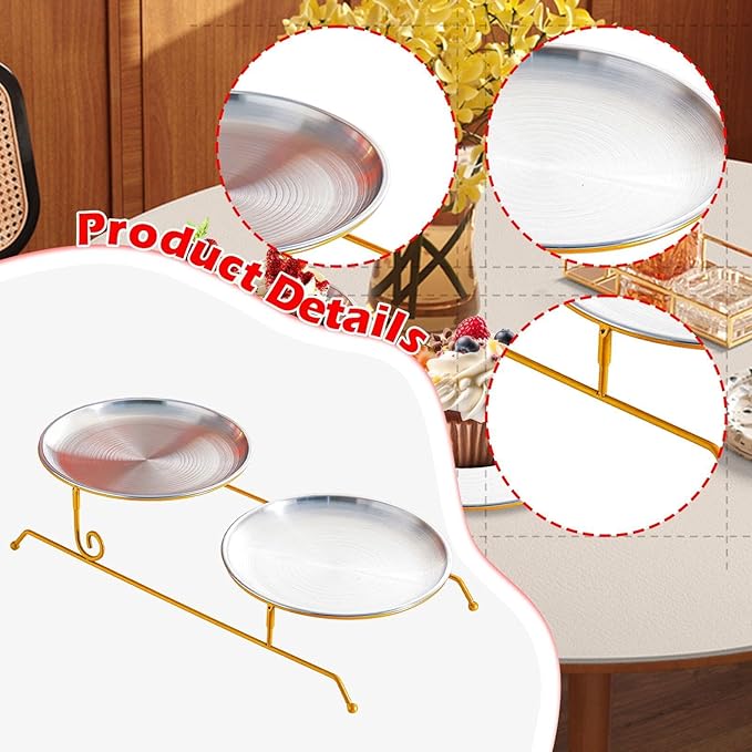 Detachable Fruit Tray, Storage Tray, Serving Dishes, Trays, Organizer Plates, for Hotel and Home Decoration, Silver