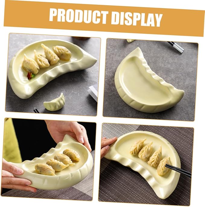 Ceramic Dumpling Shaped Plate for Appetizers Snacks Desserts Cute Japanese Sushi Platter Capacity for Family Gatherings Restaurant Tableware Vintage Design