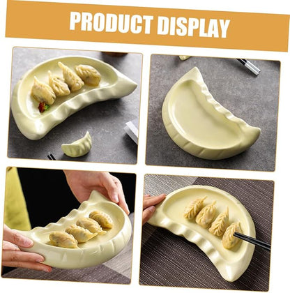 Ceramic Dumpling Shaped Plate for Appetizers Snacks Desserts Cute Japanese Sushi Platter Capacity for Family Gatherings Restaurant Tableware Vintage Design