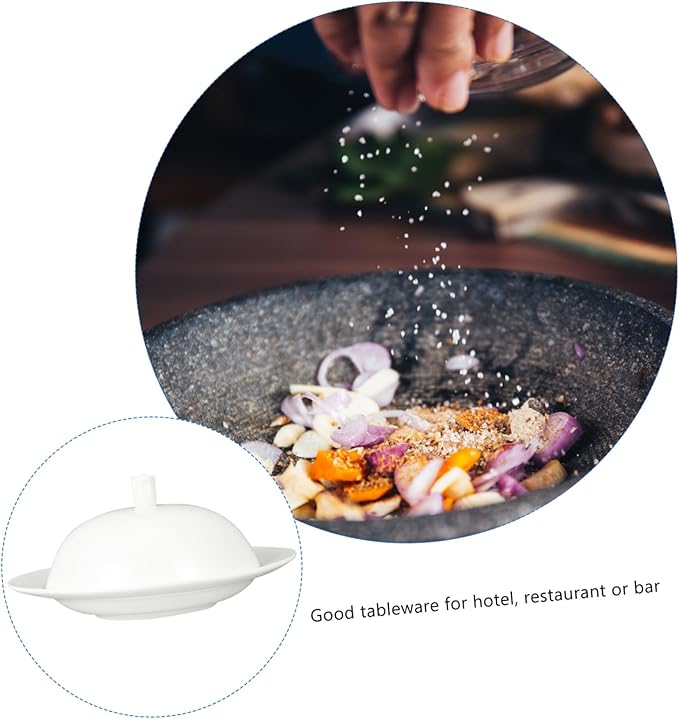 Zerodeko 1pc Ceramic Plate Lid for Steak and Snacks Dish for Restaurants and Hotels Easy to Clean and Microwave Safe Versatile Food Serving