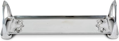 Arthur Court Horse Stirrup Metal Serving Tray for Serving Food, Snacks, Desserts Stackable Platter to Form Tier Cheese Stand - Silver Equestrian Style 4.5 inch x 17.5 inch