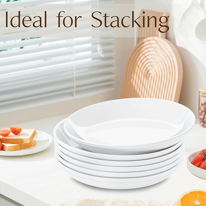 6 Pieces Ceramic Dessert Plates,7 inch White Appetizer Plates,Round Dessert Salad Plate,Porcelain Dinner Plate,Ceramic Serving Dishes for Appetizers Salad Cake, Set of 6 Small White Plates