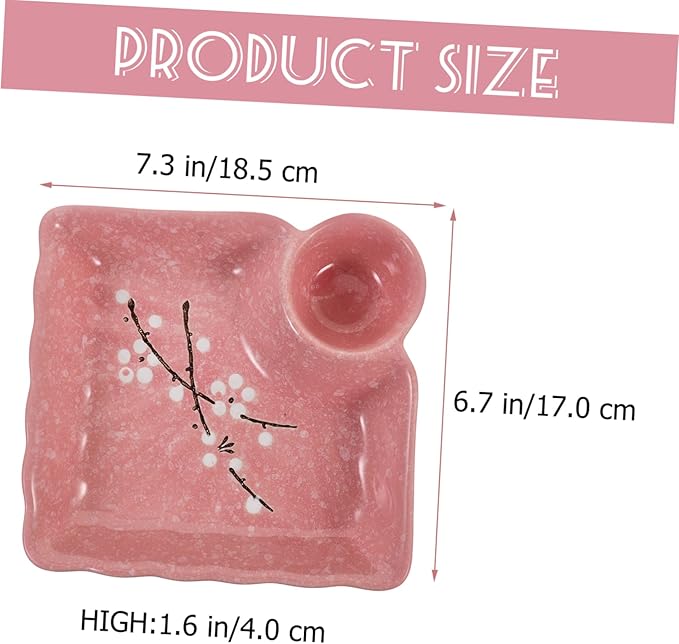 Unomor Ceramic Sauce Dish Dipping Bowl Pink Appetizer Plates for Home and Catering Seasoning Saucer for Condiments and Dishes Easy to Clean