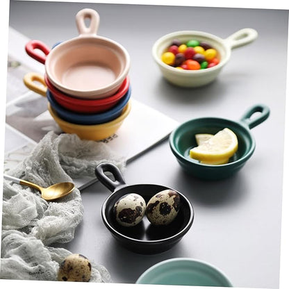 4Pcs Creative Ceramic Sauce Dishes Japanese Style Appetizer Plates for Dipping Sauces Snacks Fruits and Veggies Dessert Trays for Home and Restaurant Use