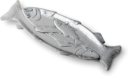 Arthur Court Designs Aluminum Trout Oblong Tray 19 inch x 6.5 inch