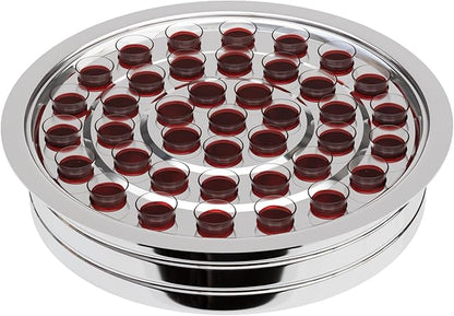 Communion Cup Tray for Churches Stainless Steel Holy Tray for 40 Cups Church Communion Supplies Ware