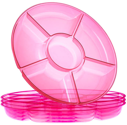 6 Sectional Round Plastic Serving Tray