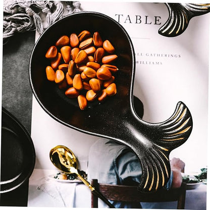 GLEAVI Fish Tail Seasoning Bowl Ceramic Sauce Plate Serving Dish Seasoning Bowl Appetizer Plate Versatile