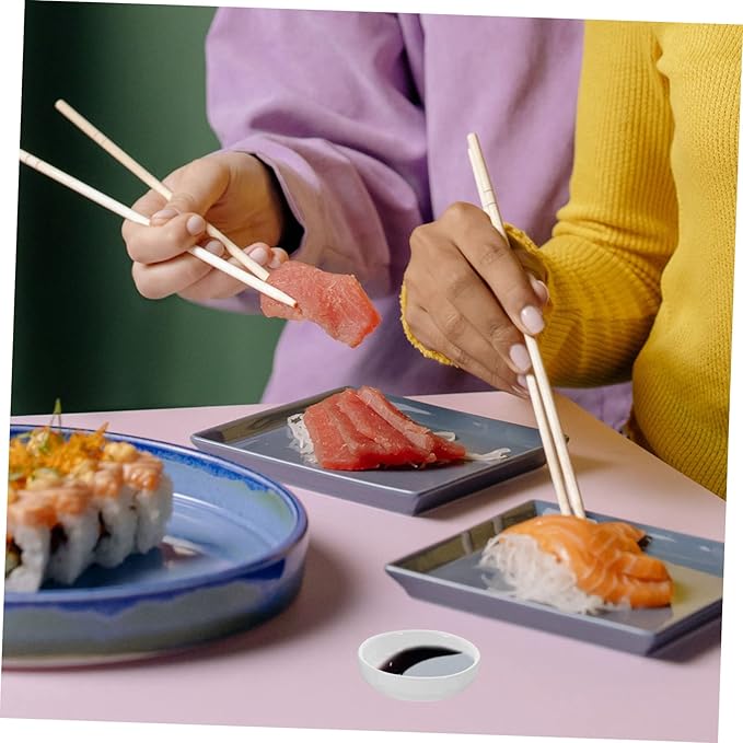 KICHOUSE 6pcs Ceramic Appetizer Plates Dipping Sauce Dish for Condiments Seasoning and Desserts Elegant Kitchen Serving Dishes
