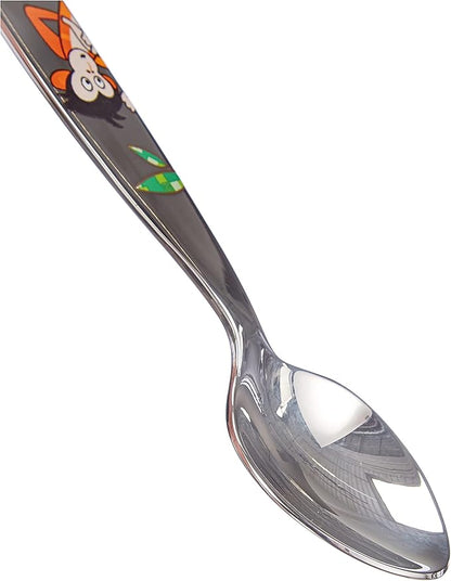 Zwilling 4-Piece Children's Cutlery Set, for Children from 3 Years, 18/10 Stainless Steel, Jungle, Silver
