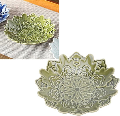 GLOGLOW Decorative Dish Vintage Japanese Snack Plate Ceramic Small Appetizer Plate for Nuts Fruits Sushi Condiments Desserts Tea Tray with Elegant Retro Design