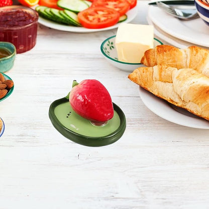 Ceramic Avocado Shaped Appetizer Plate 4-inch Hand-painted Small Dessert Dish Snack Serving Tray for Home Kitchen Dining