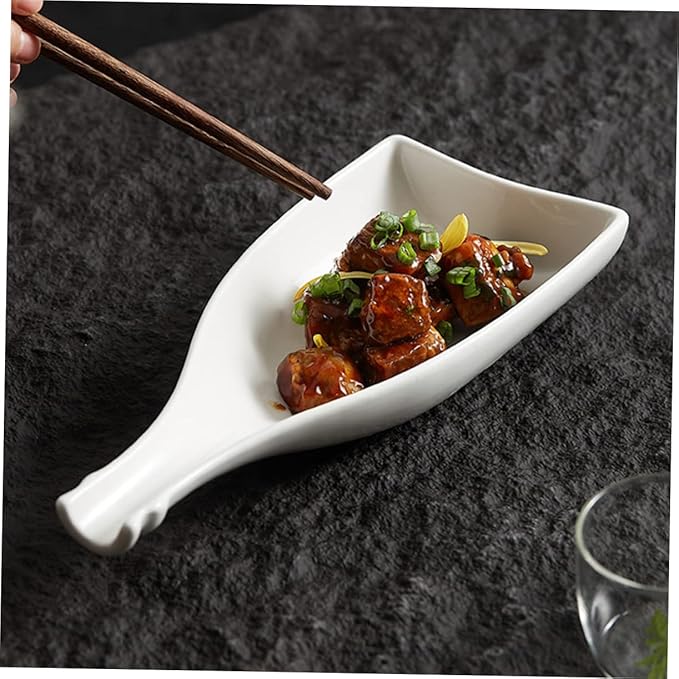 IMIKEYA Bottle-shaped Plate Ceramic Food Holder Wine Bottle Cheese Board Delicate Tray for Cold Food