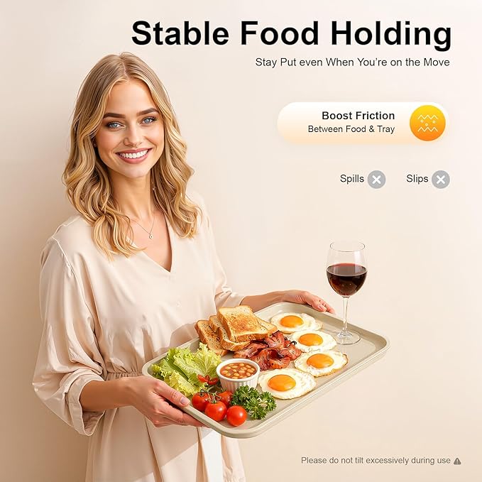 24PCS Eating Food Serving Tray,14.17" x10.63" Rectangular Serving Platter Restaurant Serving Reusable Cafeteria Tray Stackable Party Trays for Dinner Snack Cafeteria Restaurants