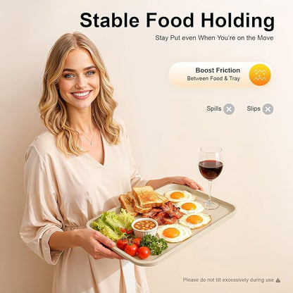24PCS Eating Food Serving Tray,14.17" x10.63" Rectangular Serving Platter Restaurant Serving Reusable Cafeteria Tray Stackable Party Trays for Dinner Snack Cafeteria Restaurants