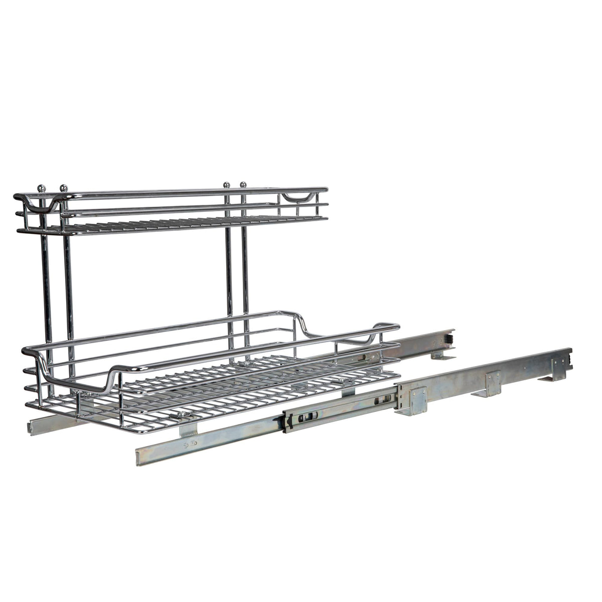 Glidez 2‑Tier Large Multipurpose Chrome‑Plated Steel Pull‑Out (Undersink / 12.25" - Extended)