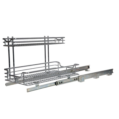 Glidez 2‑Tier Large Multipurpose Chrome‑Plated Steel Pull‑Out (Undersink / 12.25" - Extended)