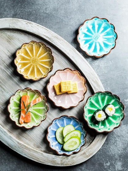 Dessert Plate Snack Snack Dish Ceramic Soy Sauce Vinegar Dipping Dish Suitable for Snacks Appetizers Home Parties Restaurants Plates (E)