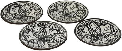 K-Musculo Moroccan Ceramic Plates Handmade Appetizer Tapas Serving Set Of 4 plates