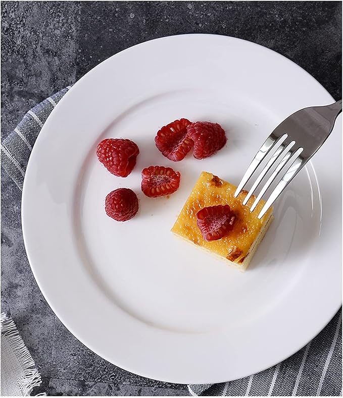 Party Plates 10-inch Ceramic Plate Breakfast Plate Pasta Steak Plate Home Use Classic Round Appetizer Plate Set 2 Pieces Dessert Plate