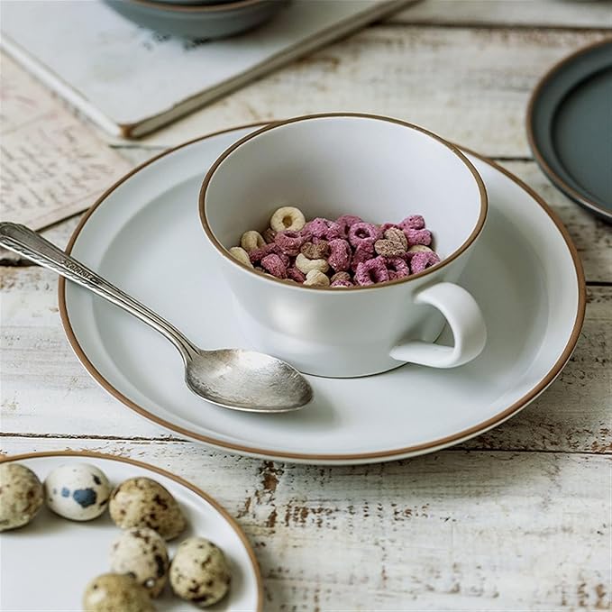Dinner Plate Simple Ceramic Dinner Plates Creative Grey Nordic Plate Household Dishes and Bowls Porcelain Tableware for Kitchen(9 Inch Plate Grey)