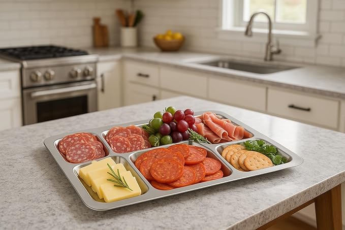 Prison-Style Stainless Steel “Mess Tray” – Mid-Century Classic, Set of 2