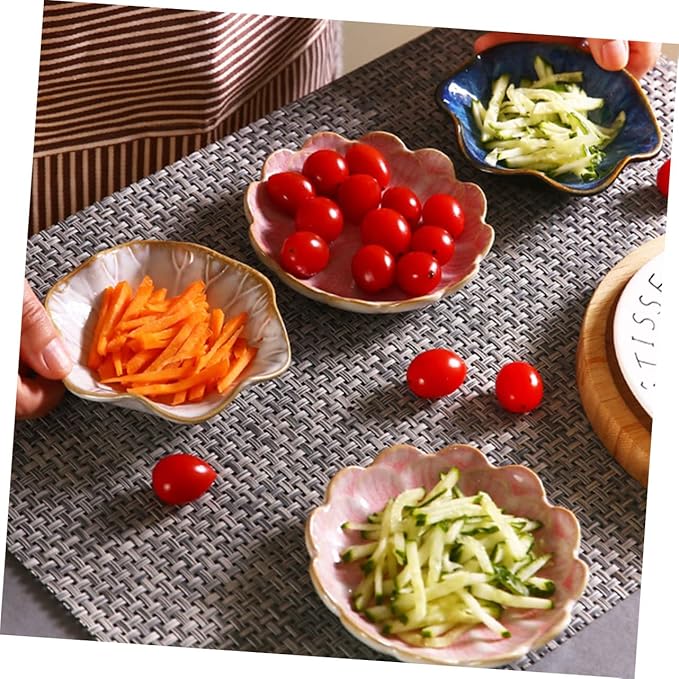 2pcs Sauce Dish Gradient Blue Appetizer Plates for Seasoning Condiments and Dipping for Home Restaurants Catering and Parties