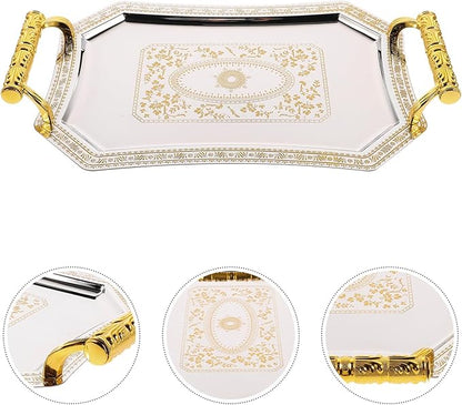VOSAREA Elegant Carved Fruit Serving Tray Snack Dish Dessert Plate Food Tray for Desktop Wedding Fruit