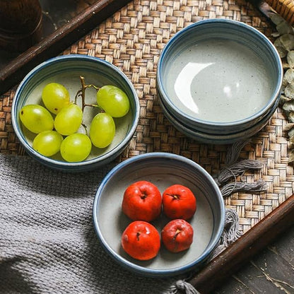 Appetizer Bowls Handmade Dipping Sauce Bowl Japanese Retro Round Dipping Sauce Plate Snack Dessert Sushi Dipping Bowl Appetizer Plate Seasoning Dish Salad Bowls