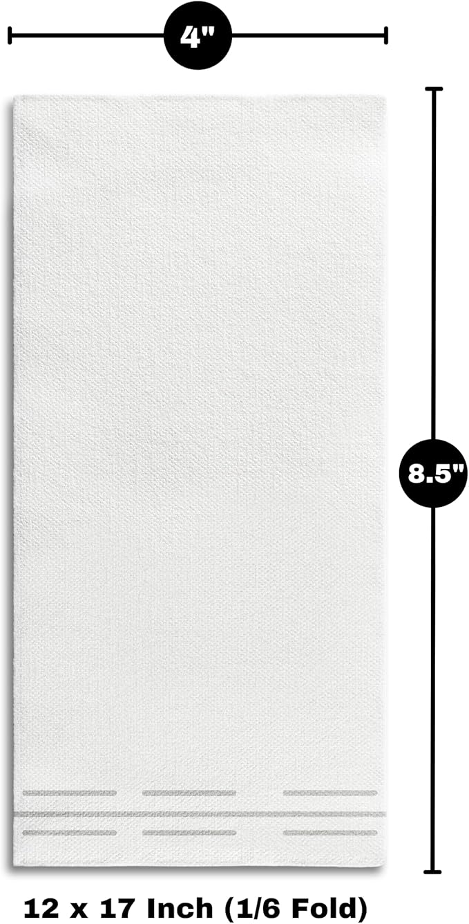 50 Pack Linen Feel Guest Paper Hand Towels | Disposable Super Absorbent Airlaid Paper Towels For Bathroom, Party, Weddings, Or Events | 12 x 17 Inches 1/6 Folded Decorative Design