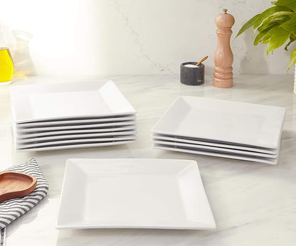CAC China RE-SQ16 American Stoneware Square Plate, 10-Inch, Box of 12