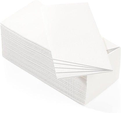 100 Pack Linen Feel Guest Paper Hand Towels | Disposable Super Absorbent Airlaid Paper Towels For Bathroom, Party, Weddings, Or Events | 12 x 17 Inches 1/6 Folded Decorative Design