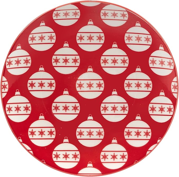 Certified International Peppermint Candy 6" Luncheon/Canape Plates, Set of 6 Assorted Designs, Multicolor, Small