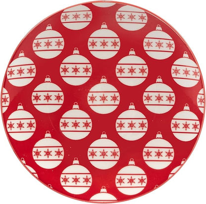 Certified International Peppermint Candy 6" Luncheon/Canape Plates, Set of 6 Assorted Designs, Multicolor, Small