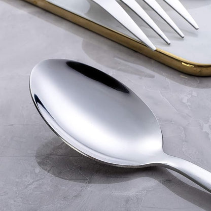 GoGeiLi Stainless Steel Serving Set, 3 Large Spoons and 3 Slotted Spoons, 9.5-inch Catering Set for Party, Banquet, Buffet, Dishwasher Safe