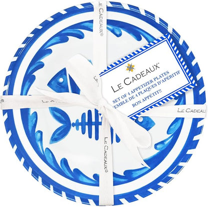Le Cadeaux Mediterraneo Set Of 4 Appetizer Plates 6.5"