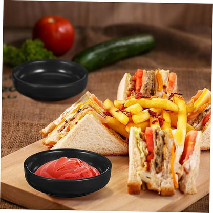6pcs Japanese Dipping Dishes Ceramic Appetizer Plates for Sauces Dips and Snacks Serving Bowls Elegant Design for Sushi and Desserts