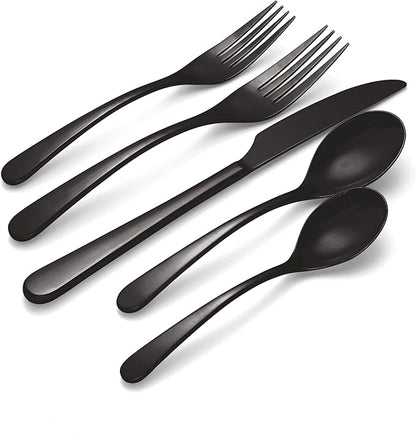 Oneida 894805 Kenbrook Black Tumbled 20 Piece Everyday Flatware Set, Service For 4
