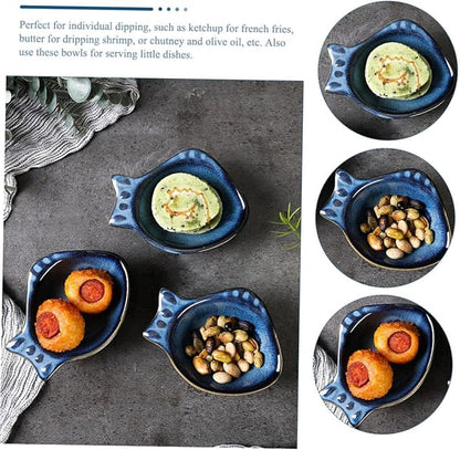 2pcs Versatile Ceramic Seasoning Dishes Food Sauce Dishes Seasoning Plate Flavor Appetizer Plates for Home Birthday