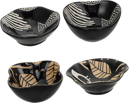 PRETYZOOM 4pcs Ceramic Sauce Dishes Fruit Plate Vinegar Dish Appetizer Plate Charcuterie