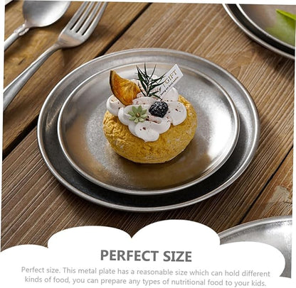 BESTonZON Food Trays Vintage Barbecue Plate Decorative Serving Trays Korean Style Dish Nut Plate Table Tray Cutlery Beef Meat Roast Meat Tray Dinner Dish Metal