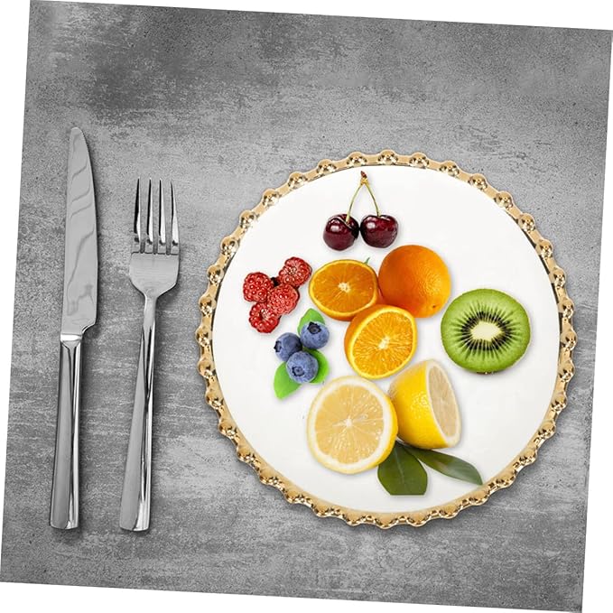 STOBAZA Ceramic and Appetizer Plate White Round Dessert Dish for Home Restaurant Party Use Stable Food Serving Plate