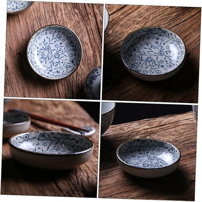 PRETYZOOM 3pcs Dip Dish Condiment Plate Flavored Sauce Vinegar Bowl Ceramic Plates Serveware