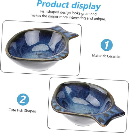 Fish Shaped Ceramic Sauce Plate Versatile Serving Dish Appetizer Plate for Home Restaurant Travel